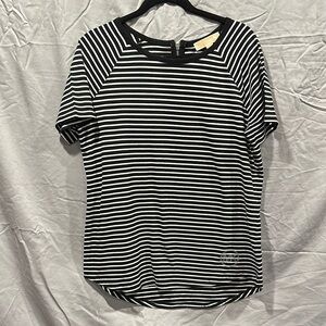 Michael Kors Black and White Striped Tee